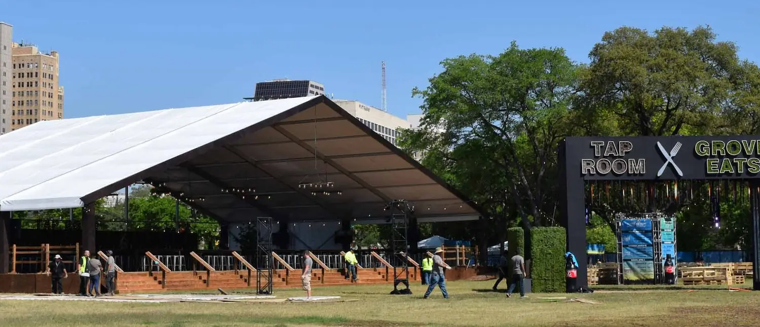 Concert inside a tent 