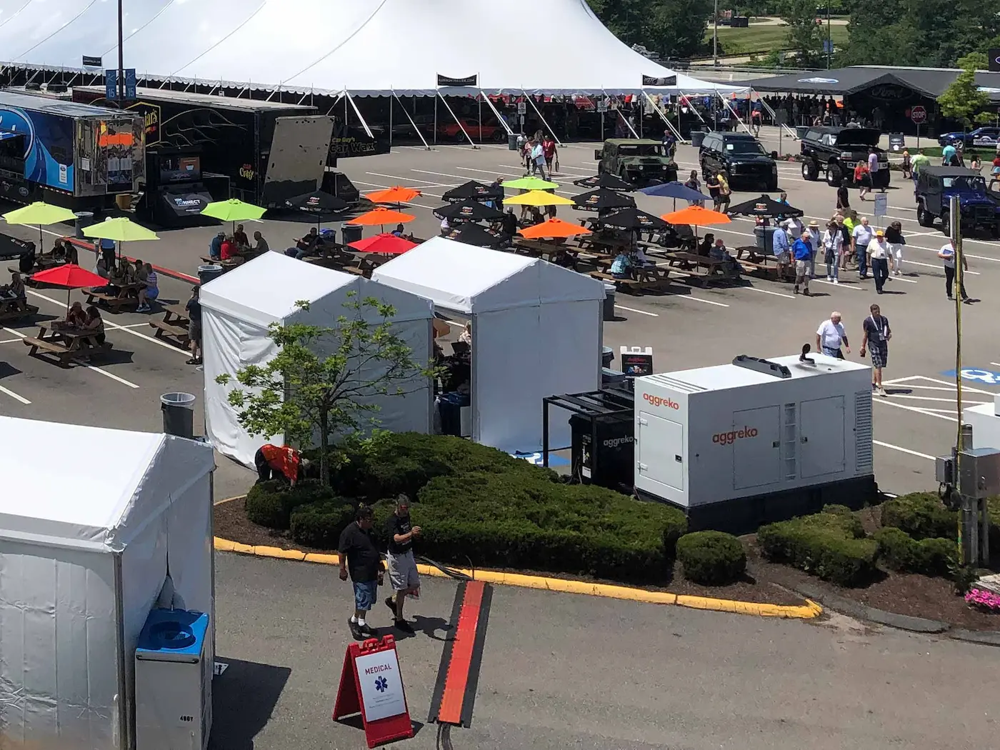 Medical tents and structures at an event