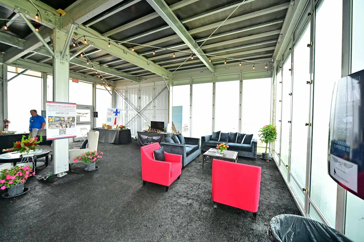 Event furniture inside a tent