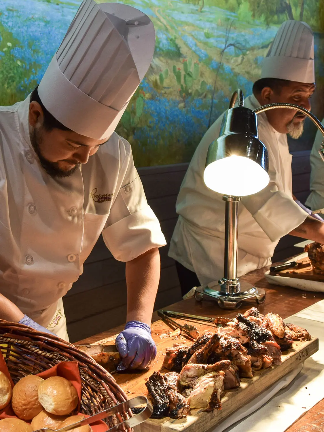 Chefs working at a table