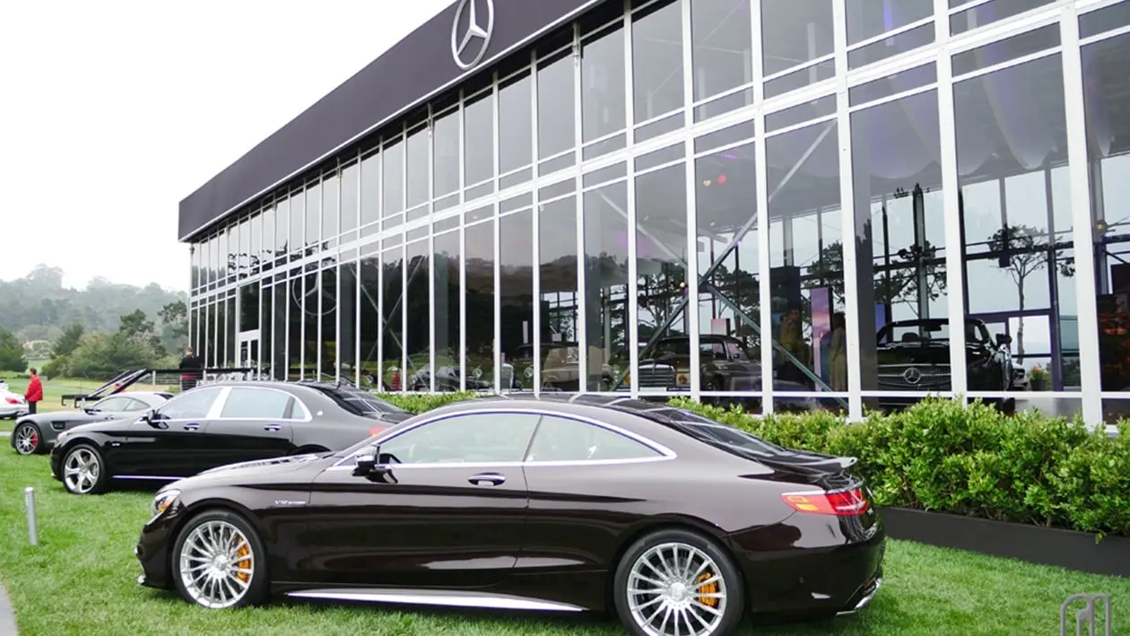 Mercedes Benz outside a Mercedes dealership