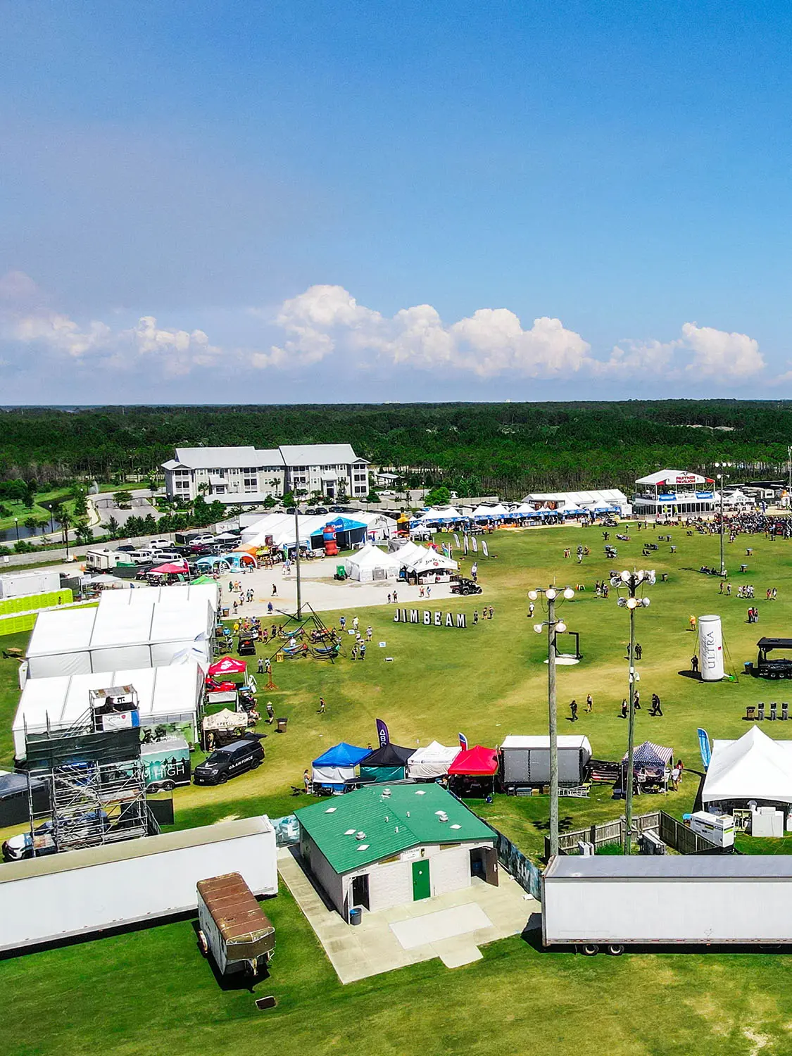 Ariel shot of Panama City Beach Music Festival