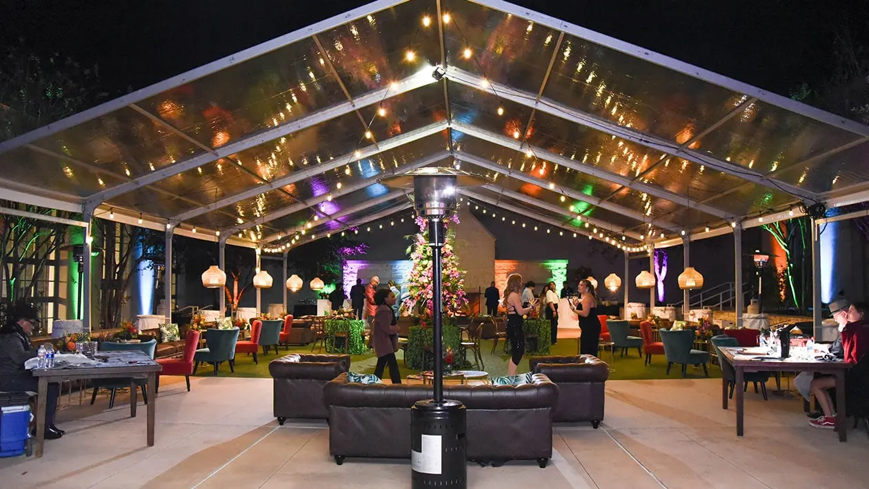 Large Tent with decor and lighting set up
